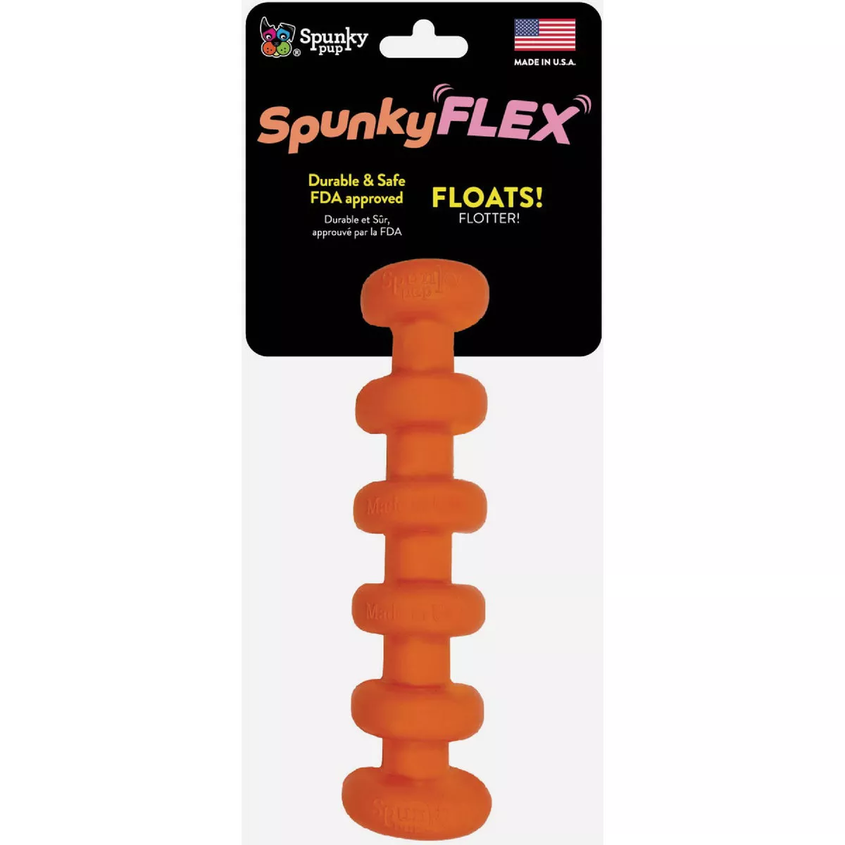 Spunky Pup SpunkyFlex Orange Stick Gummy Dog Toy