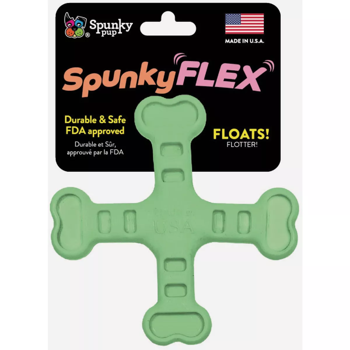Spunky Pup SpunkyFlex Green Crossbones Gummy Dog Toy
