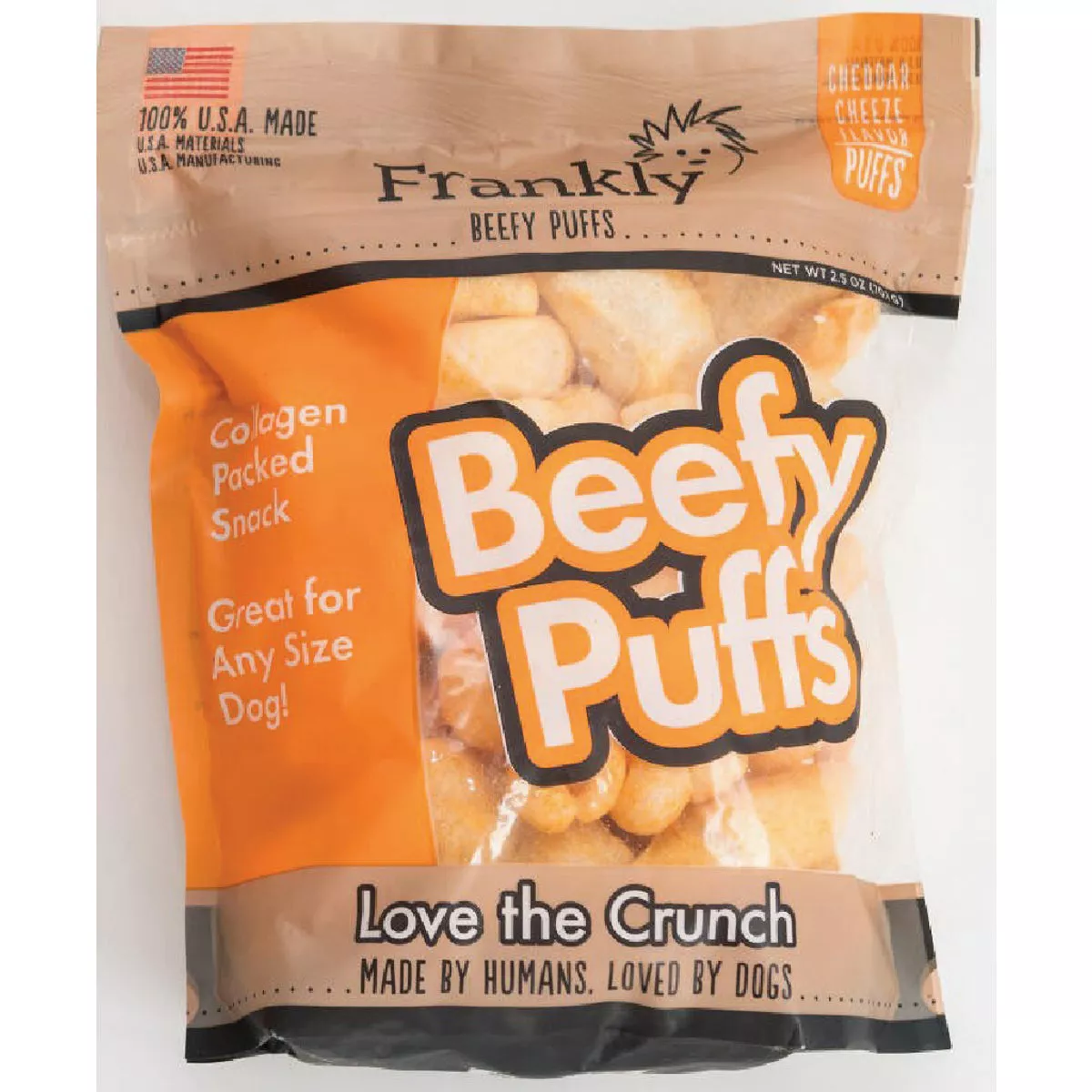 Frankly Pet Cheese Flavored Beefy Puffs, 2.5 Oz.