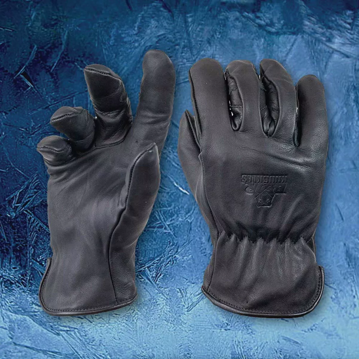 Bear Knuckles Large Winter Thick Fleece Lined Water-Resistant Cowhide Driver Glove, Black, Precurved Finger Design