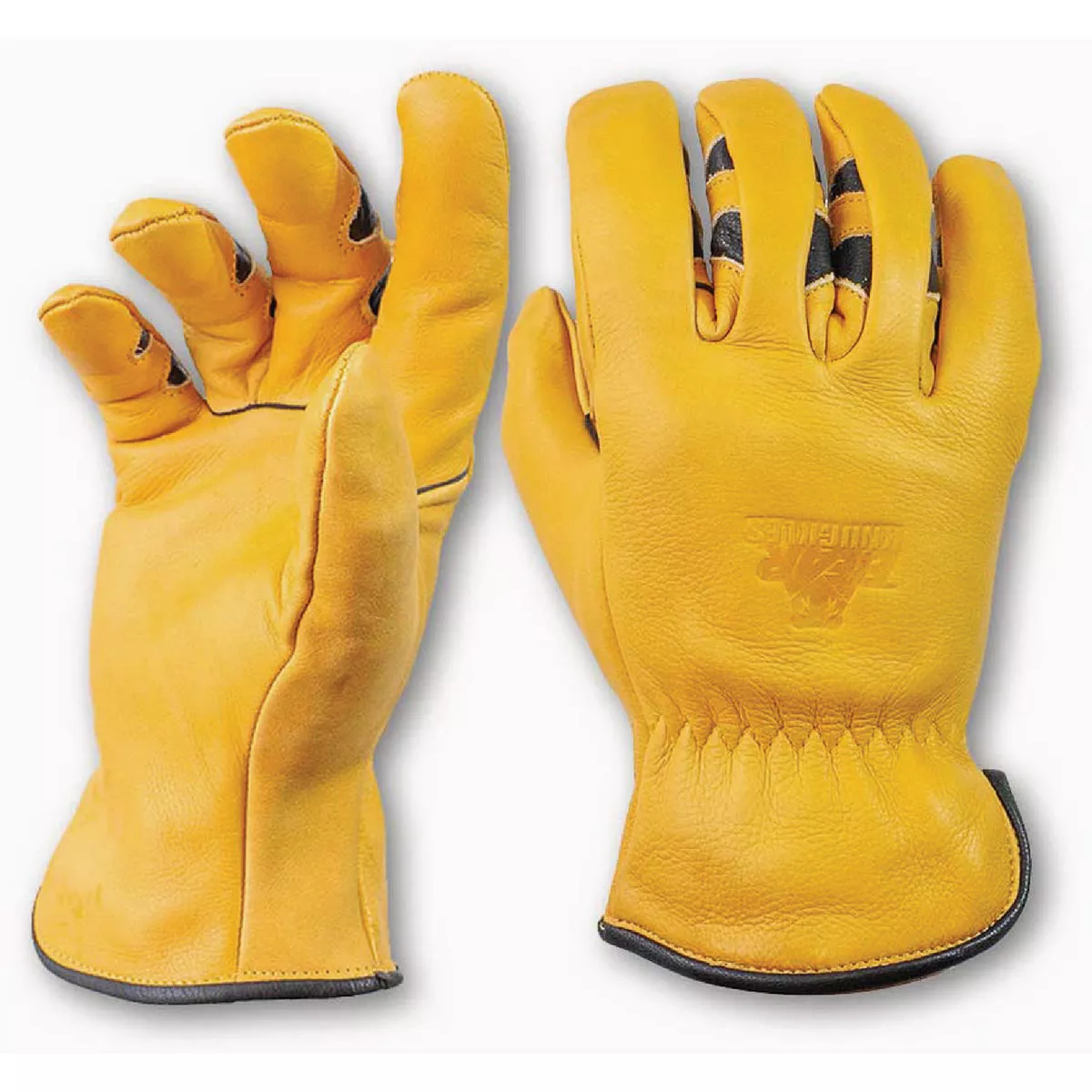 Bear Knuckles XLWinter Fleece Lined Water-Resistant Cowhide Driver Glove, Yellow, Precurved Finger Design