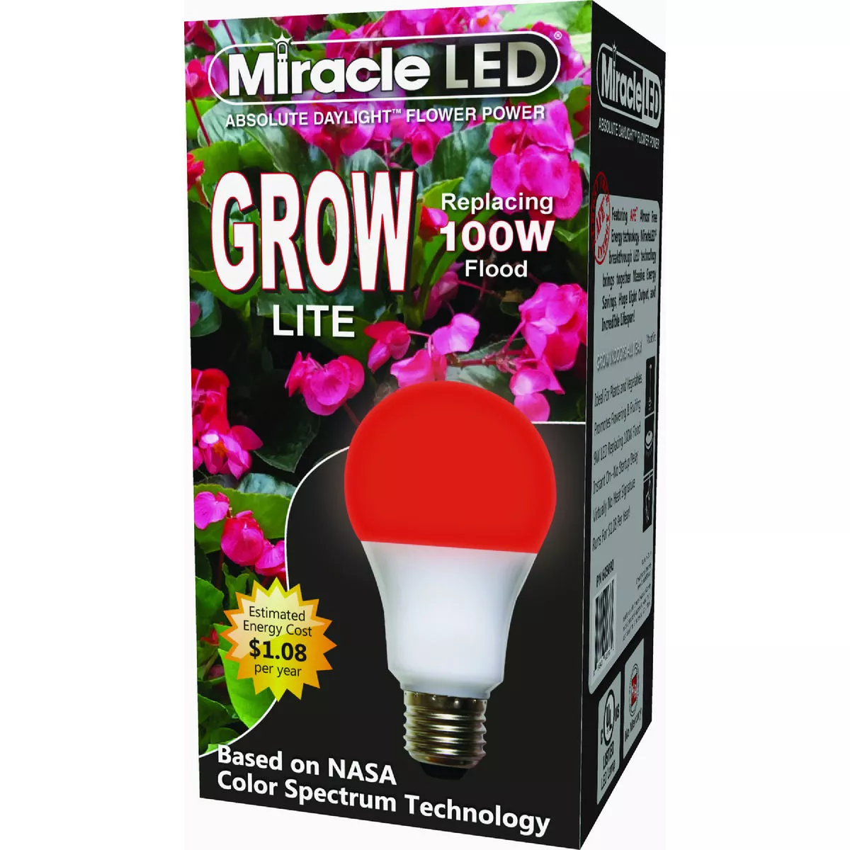 Miracle LED Absolute Daylight 9W Red Full Spectrum Grow Lite Bulb