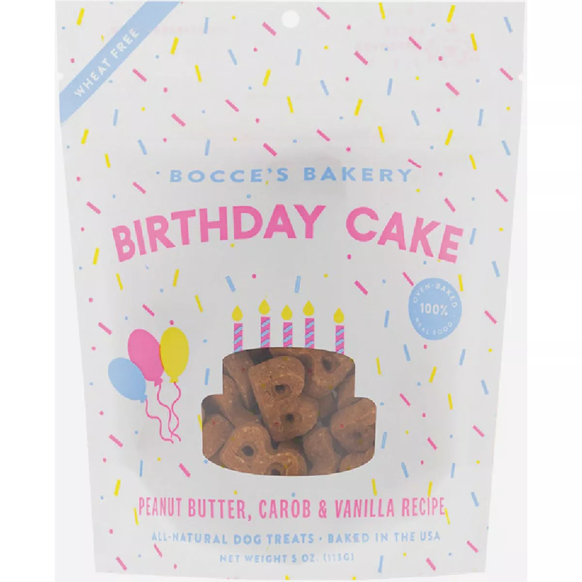 Bocce's 5 Oz. Crunchy Birthday Cake Biscuits Dog Treat