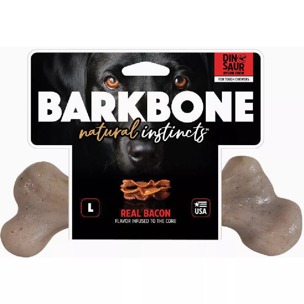 Pet Qwerks BarkBone Large Bacon Dog Bone