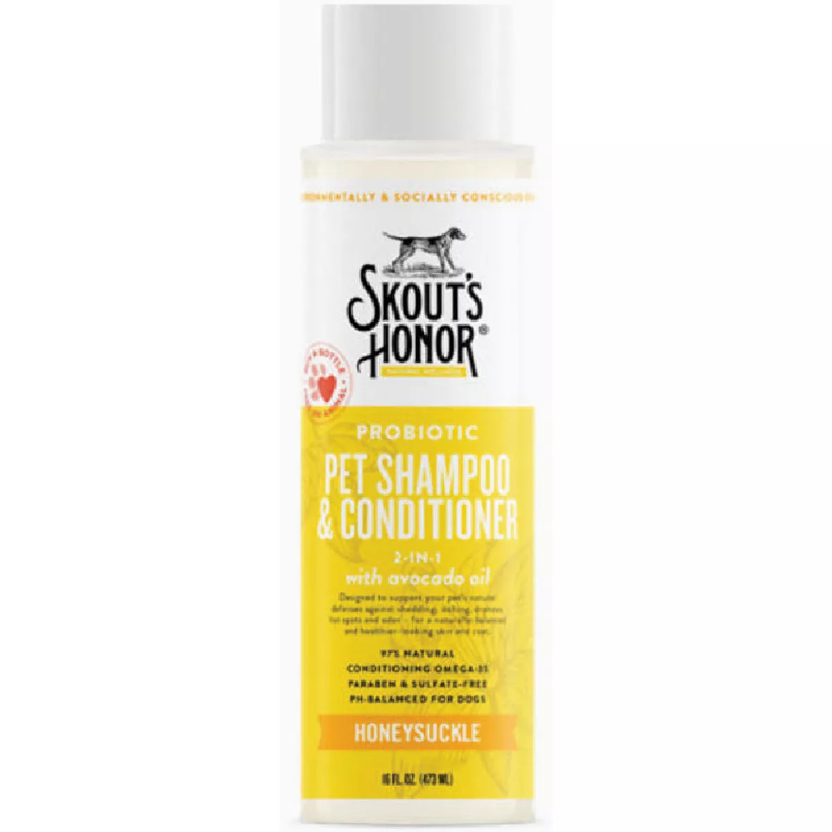 Skout's Honor 16 Oz. Honeysuckle Probiotic Shampoo & Conditioner-