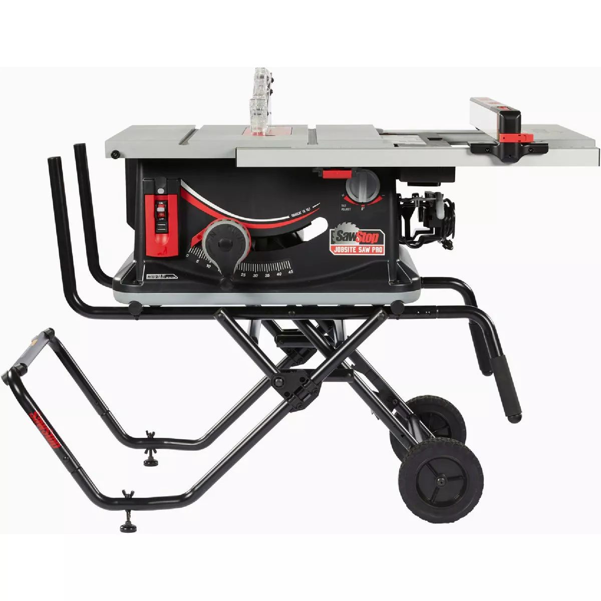 SawStop 1.5 HP 120V Jobsite Saw PRO Jobsite Table Saw with Mobile Cart Assembly