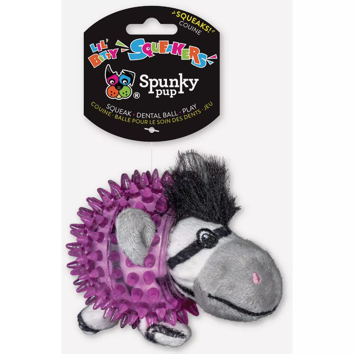 Spunky Pup Lil' Bitty Squeakers Zebra Dog Toy