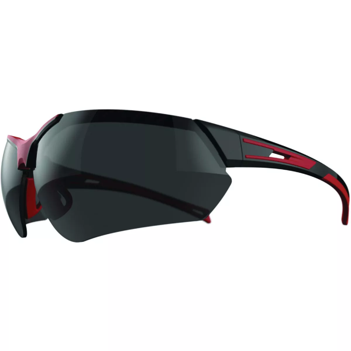 I-Form Helix Black & Red Frame Safety Glasses with Smoke Lenses-