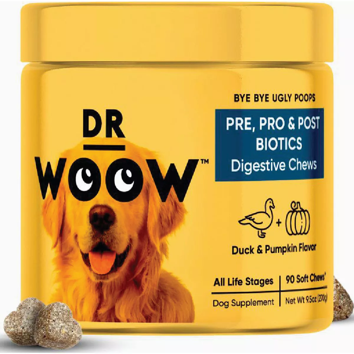 Dr Woow Pre, Pro, Post-Biotic Chews (90-Pack)