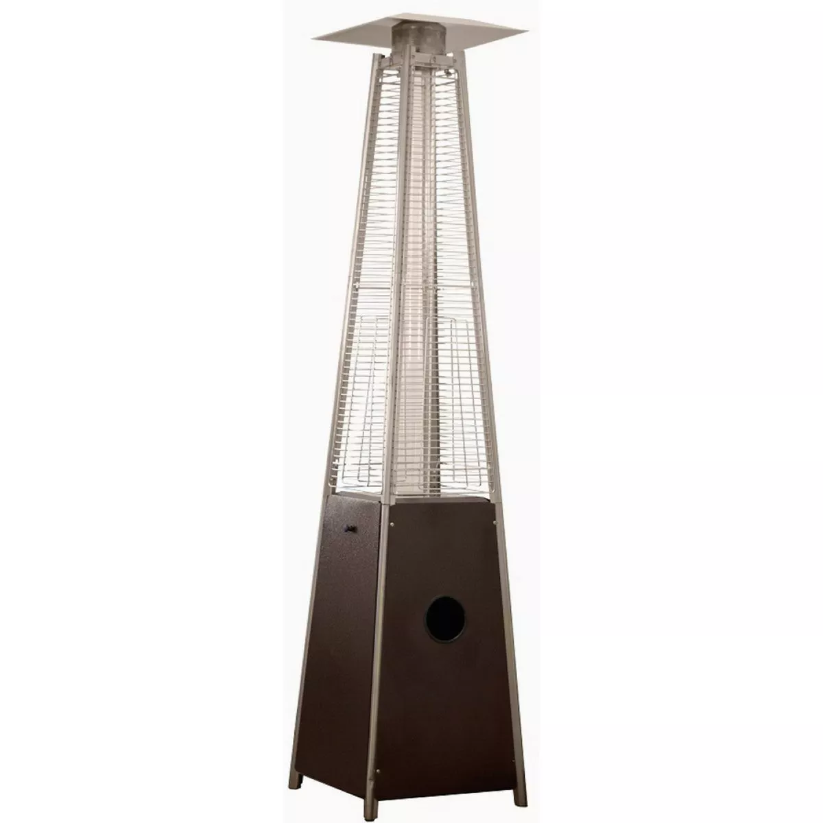 Hiland 41,000 BTU Hammered Bronze Metal Glass Tube Patio Heater-