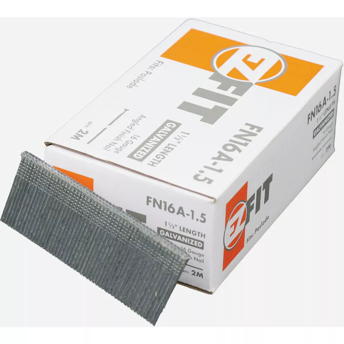 EZ Fit 1-1/2 In. 16-Gauge Electro Galvanized Angled Finish Nail (2000 Ct.)-