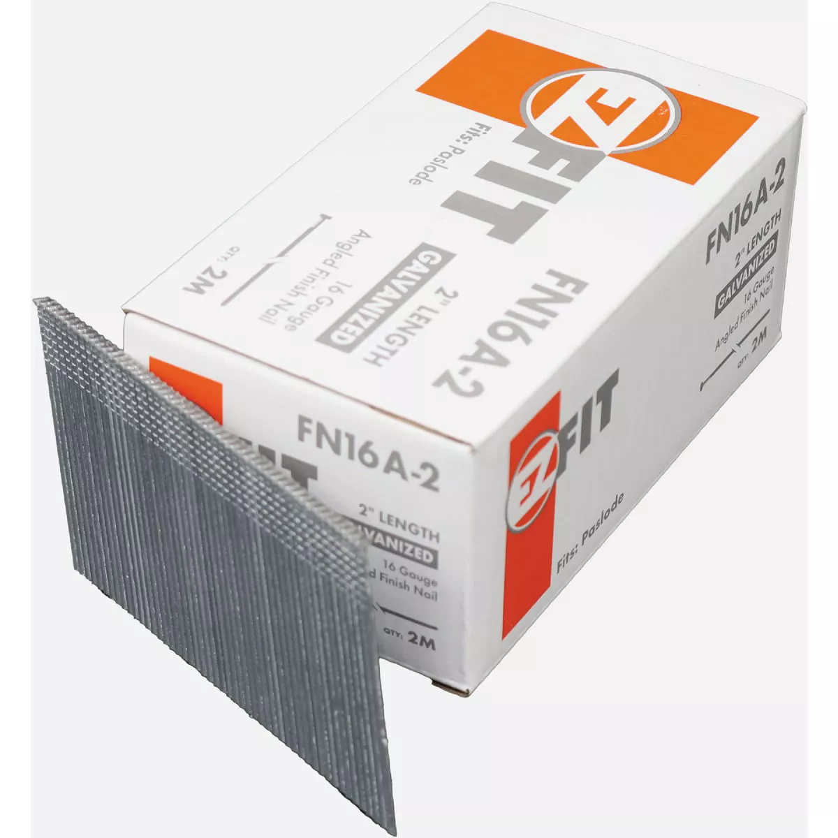EZ Fit 2 In. 16-Gauge Electro Galvanized Angled Finish Nail (2000 Ct.)-