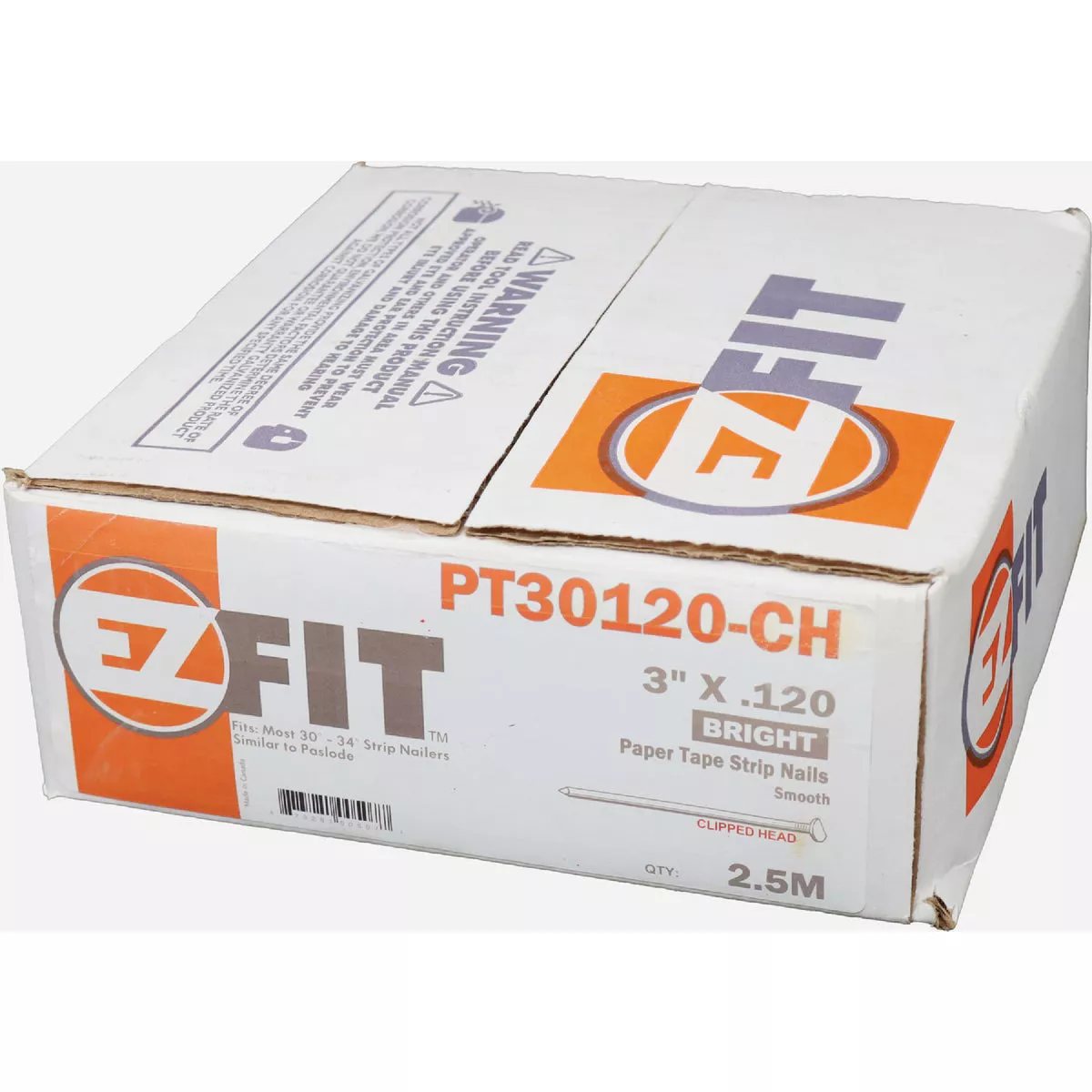 EZ Fit 3 In. x 0.120 In. 30-Degree Paper Tape Bright Smooth Shank Off-Set Round Head Framing Nails (2500 Ct.) - photo 2