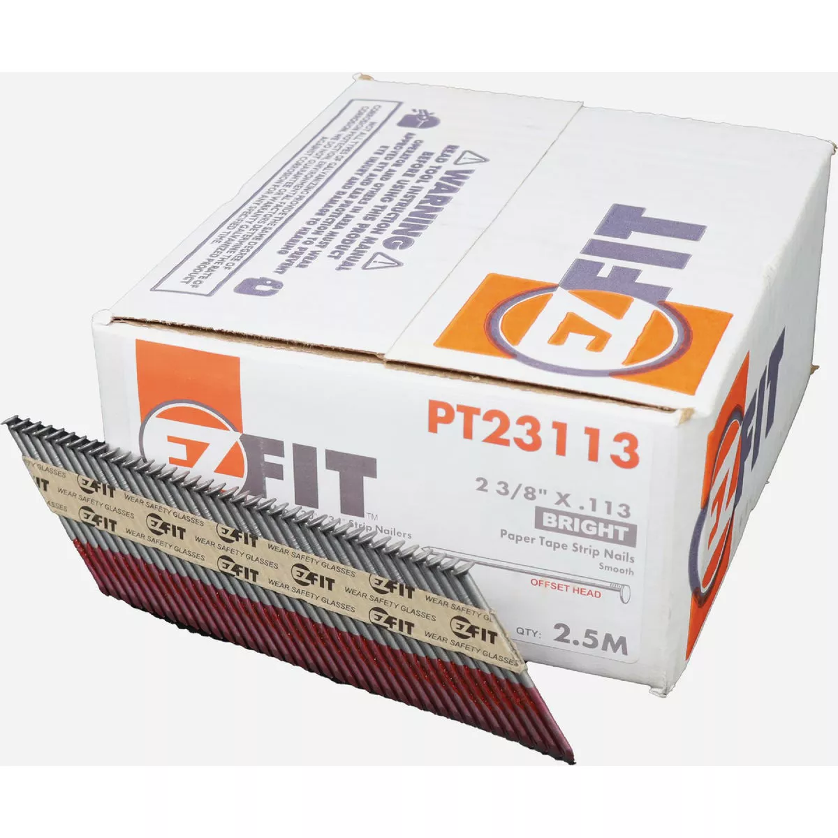 EZ FIT 2-3/8 In. x 0.113 In. 30-Degree Paper Tape Ring Shank Framing Nail (2500 Ct.)-