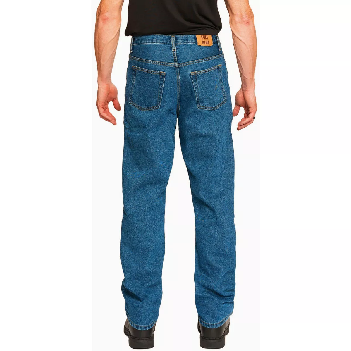 Full Blue 5-Pocket 34x30 Light Wash Straight Leg Denim Jeans - photo 2