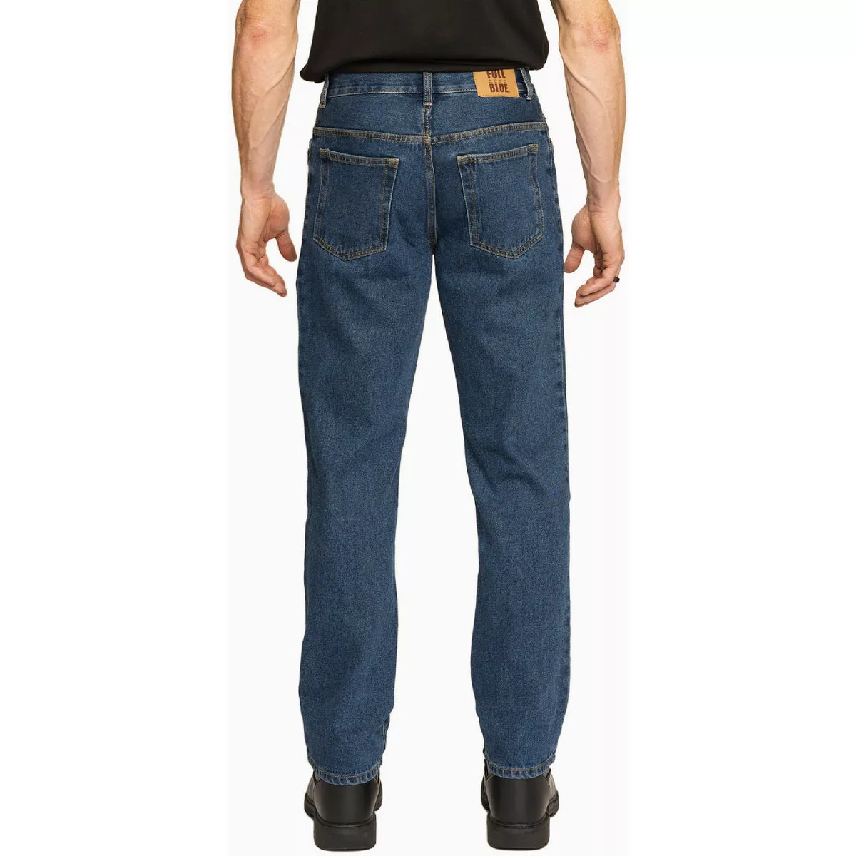 Full Blue 5-Pocket 42x34 Medium Wash Straight Leg Denim Jeans - photo 2