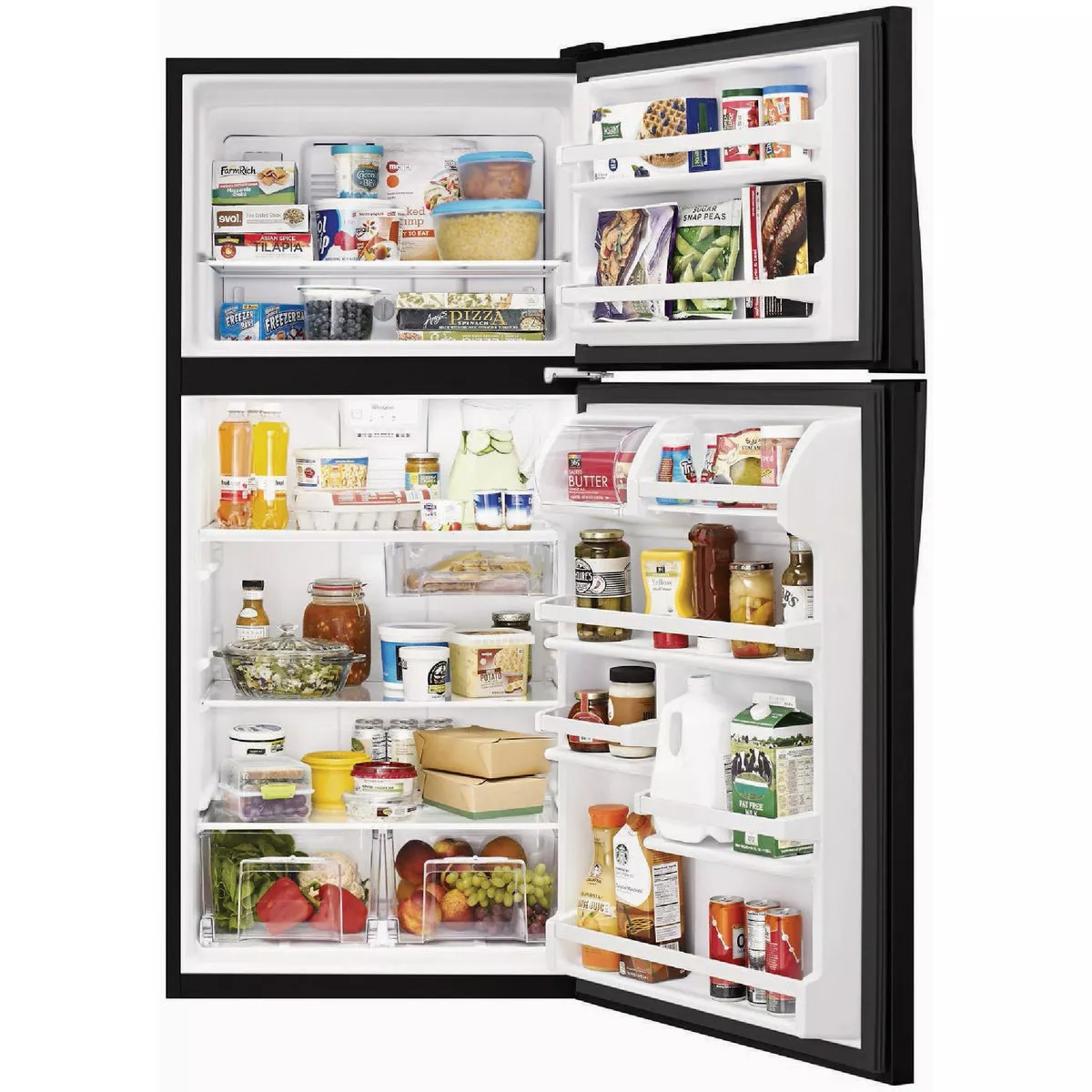 Whirlpool 30 In. 18 Cu. Ft. Top Freezer Refrigerator, Black - photo 3