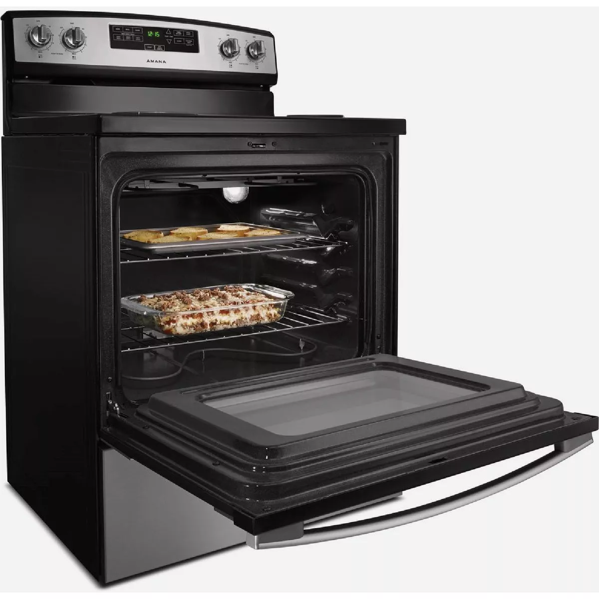 Amana 30 In. 4.8 Cu. Ft. Freestanding Electric Range with Temp Assure, Stainless Steel - photo 2