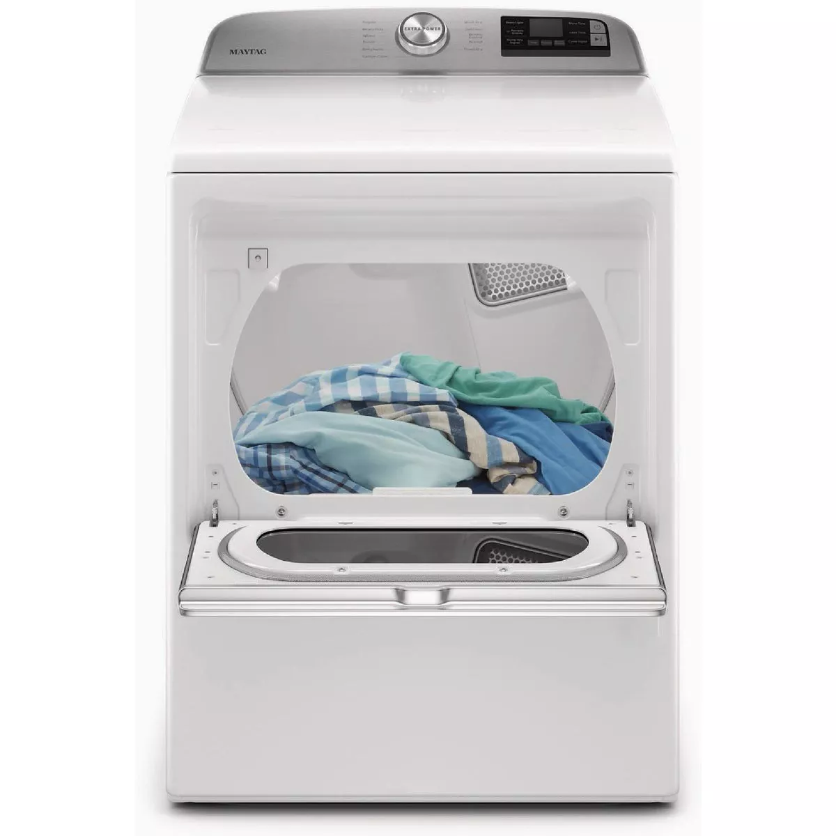 Maytag 7.4 Cu. Ft. Smart Top Load Gas Dryer with Extra Power Button, White - photo 2