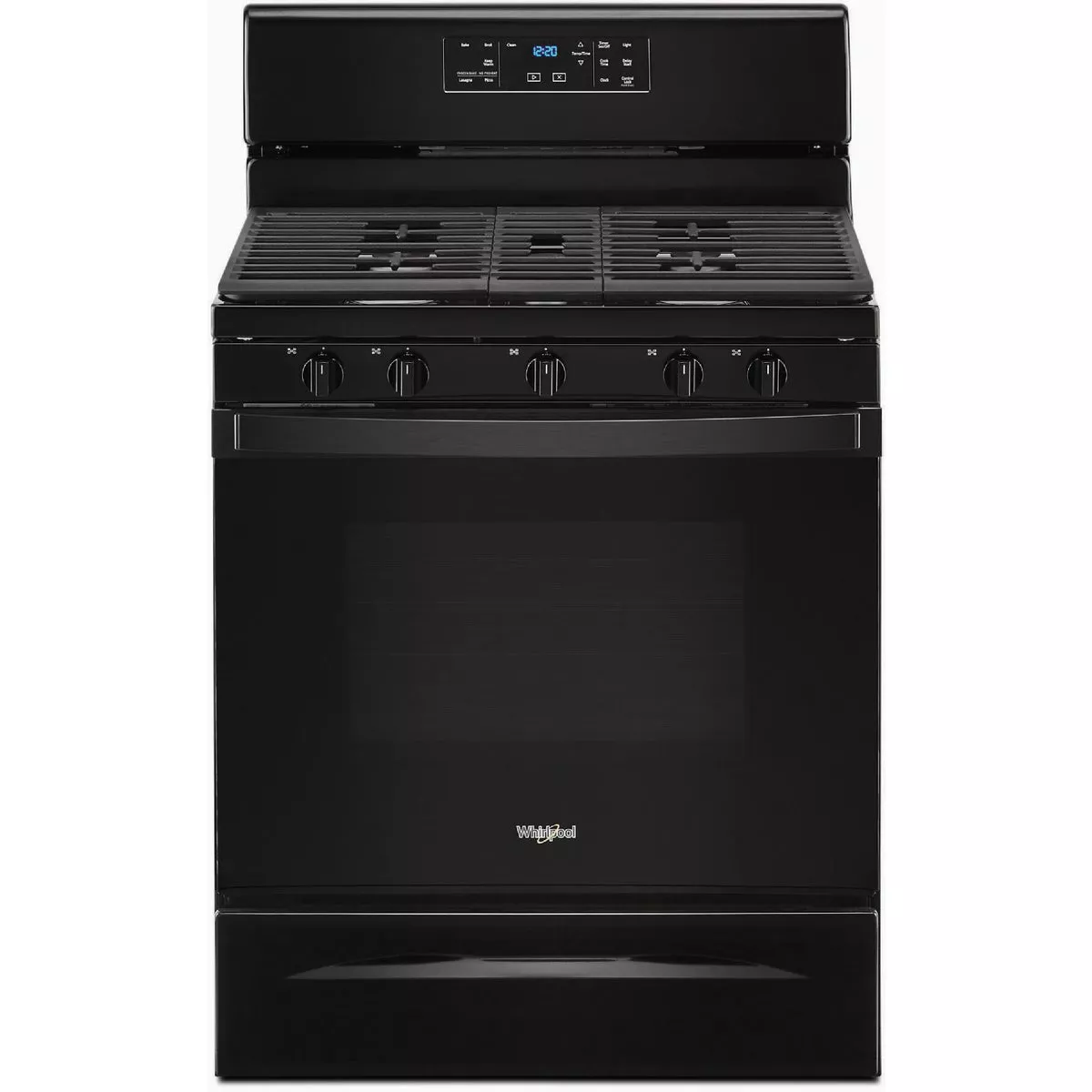 Whirlpool 5.0 Cu. Ft. Gas Range with Center Oval Burner, Black