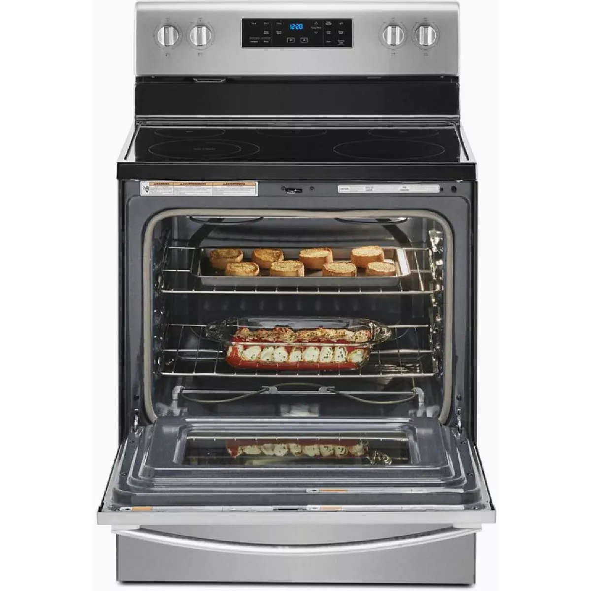 Whirlpool 30 In. 5.3 Cu. Ft. Electric Range with Frozen Bake Technology, Fingerprint Resistant Stainless Steel - photo 2