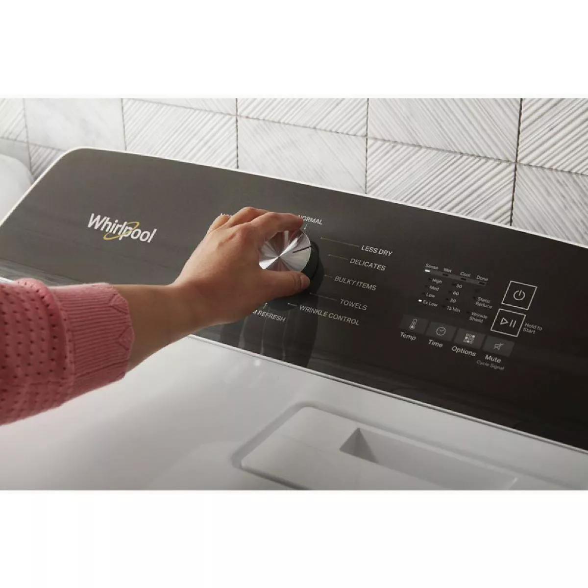 Whirlpool 7.0 Cu. Ft. Top Load Moisture Sensing Electric Dryer with Steam Refresh, White - photo 3