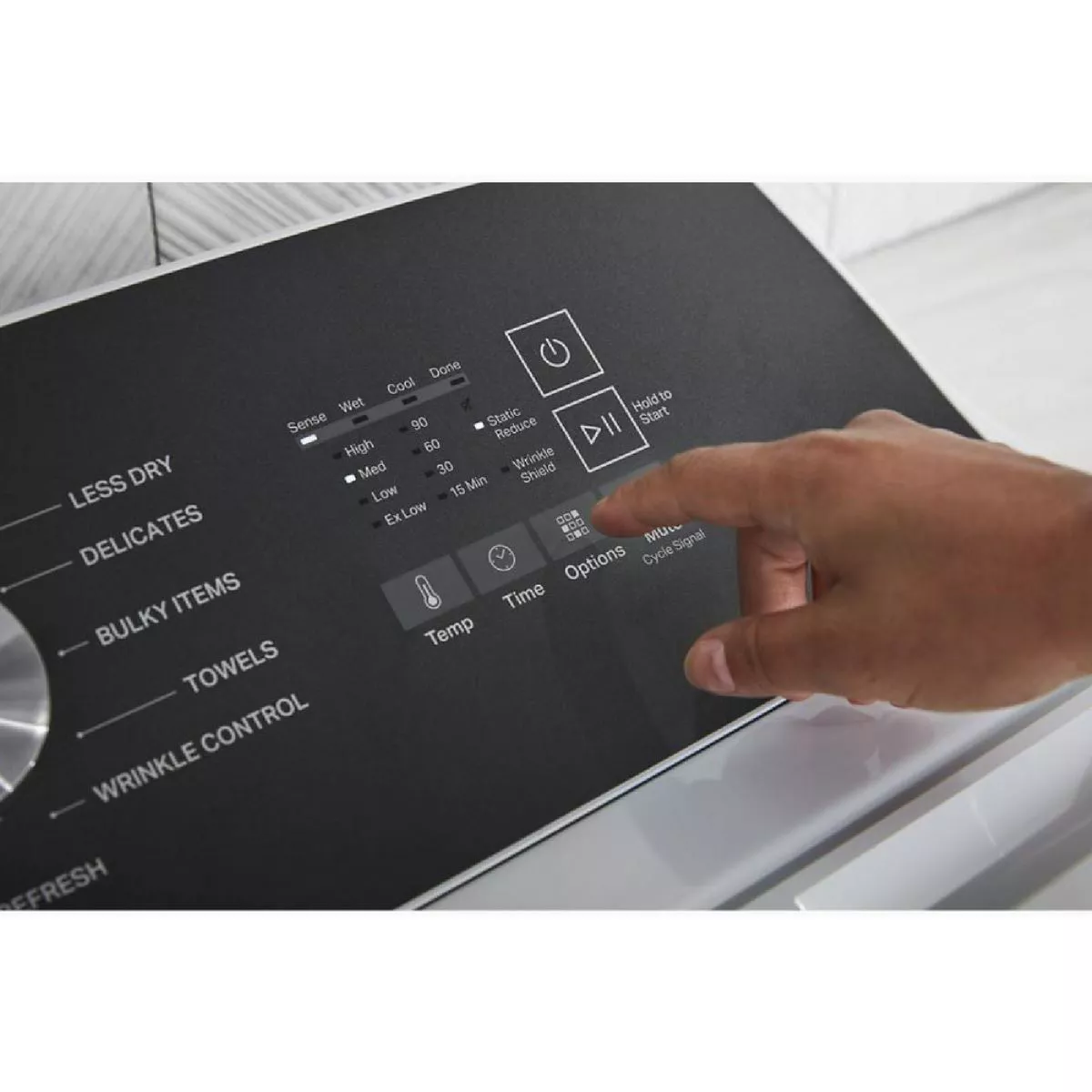 Whirlpool 7.0 Cu. Ft. Top Load Moisture Sensing Electric Dryer with Steam Refresh, White - photo 4