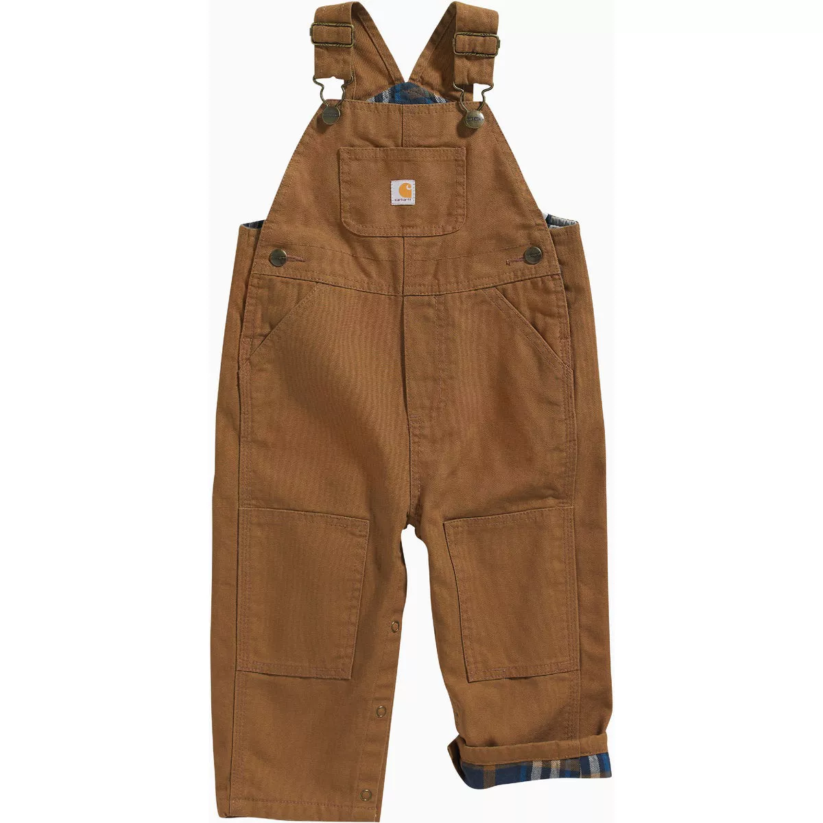 Carhartt Boys' 9M Brown Flannel Lined Canvas Bib Overall