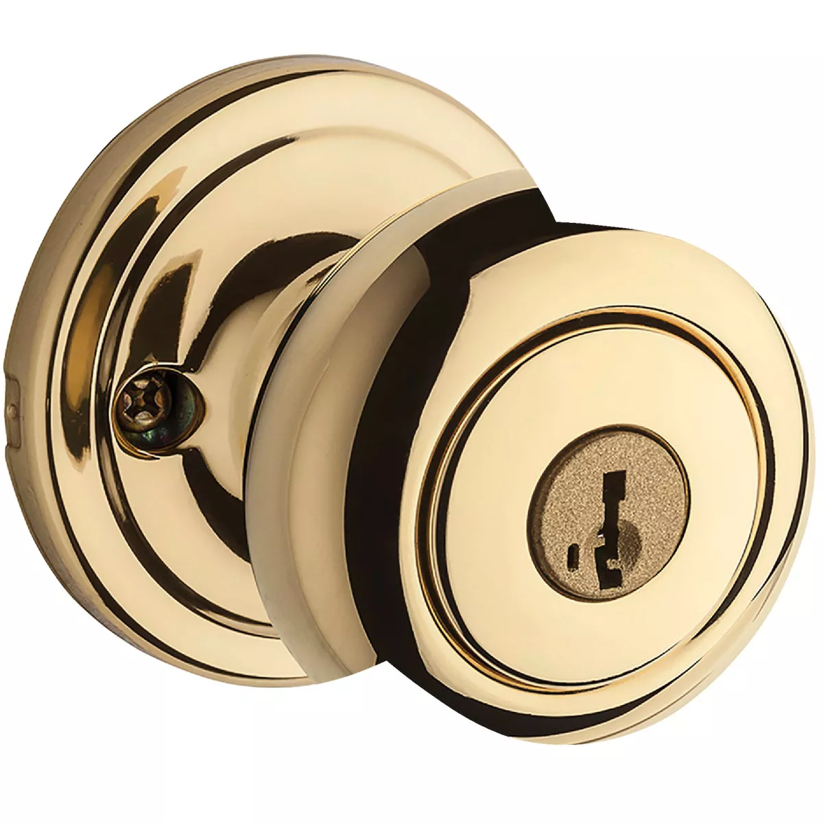 Kwikset Signature Hancock Polished Brass SmartKey Entry Door Knob Lockset