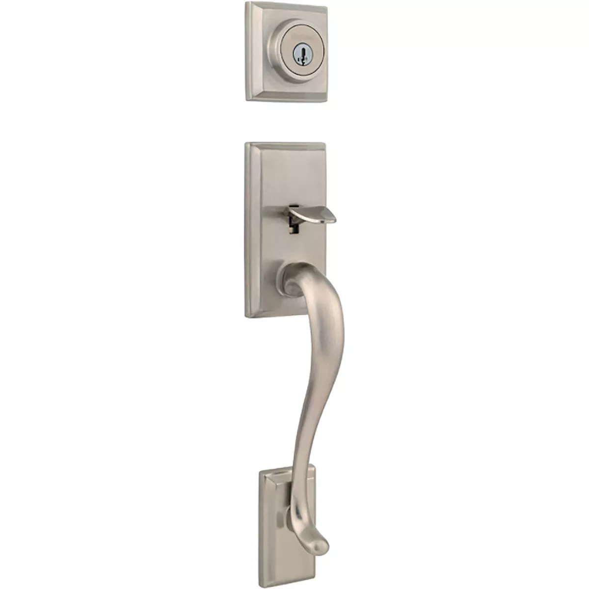 Kwikset Signature Series Hawthorne Satin Nickel Entry Door Handleset with SmartKey