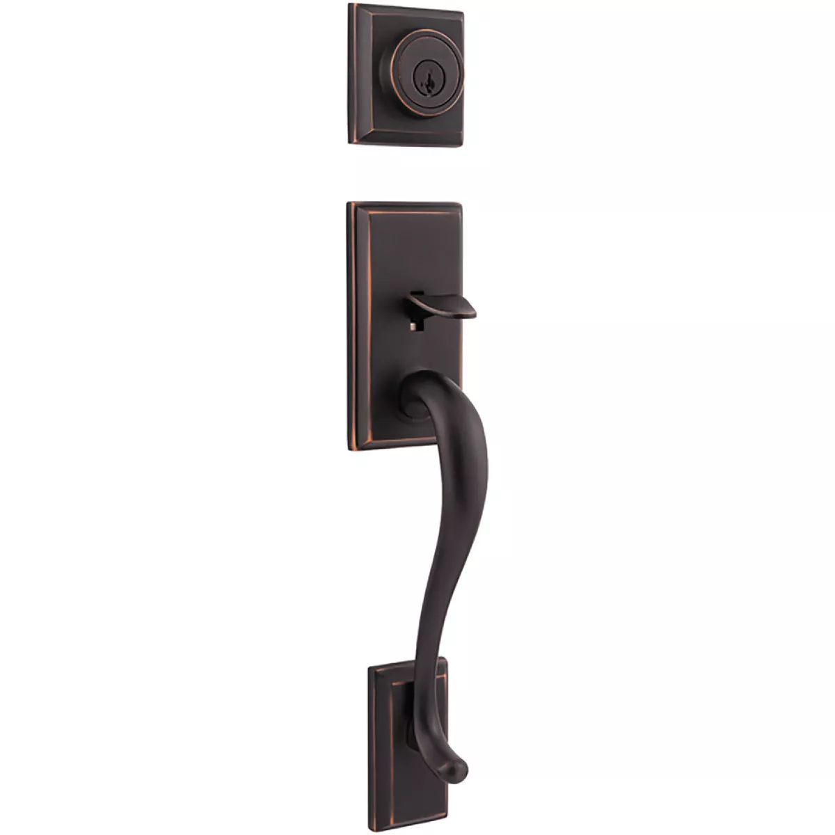 Kwikset Signature Series Hawthorne Venetian Bronze Entry Door Handleset with SmartKey