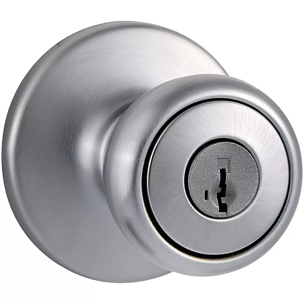Kwikset Tylo Satin Chrome SmartKey Entry Door Knob Lockset