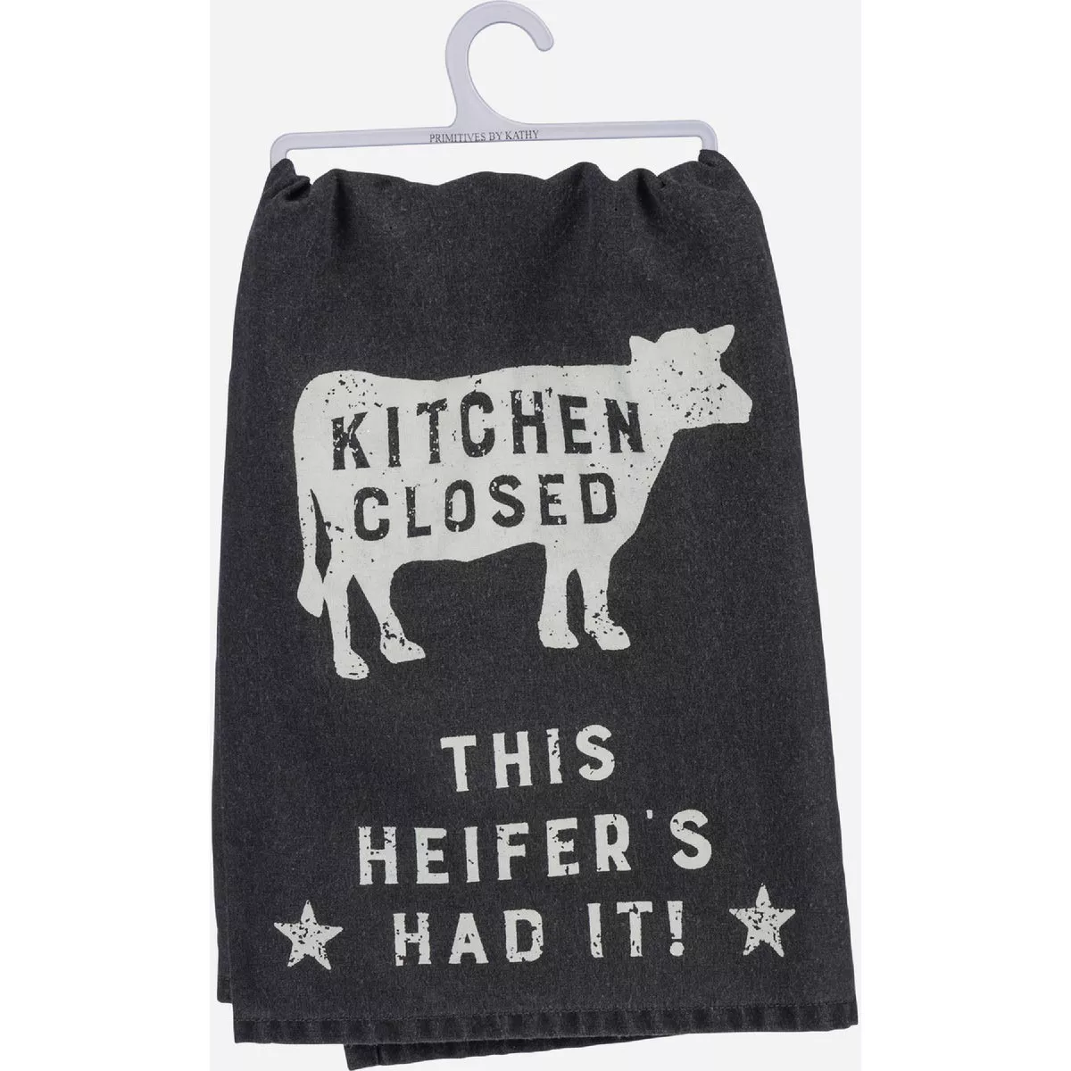 Primitives by Kathy Black Cotton This Heiffer's Had it Kitchen Towel