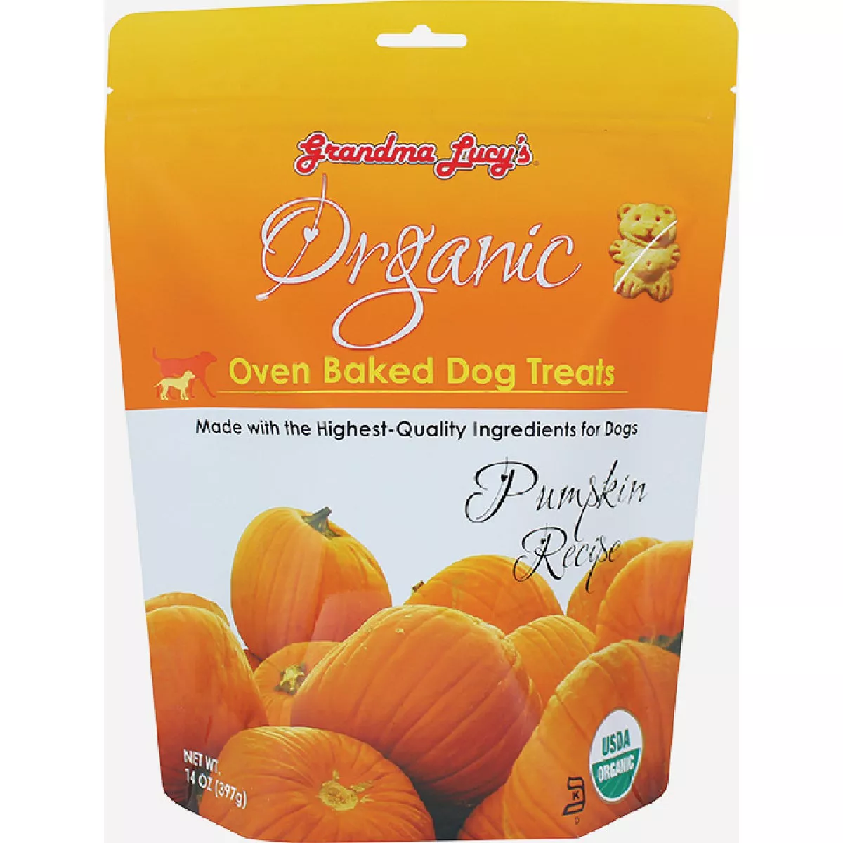 Grandma Lucy's 14 Oz. Pumpkin Organic Oven Baked Dog Treat