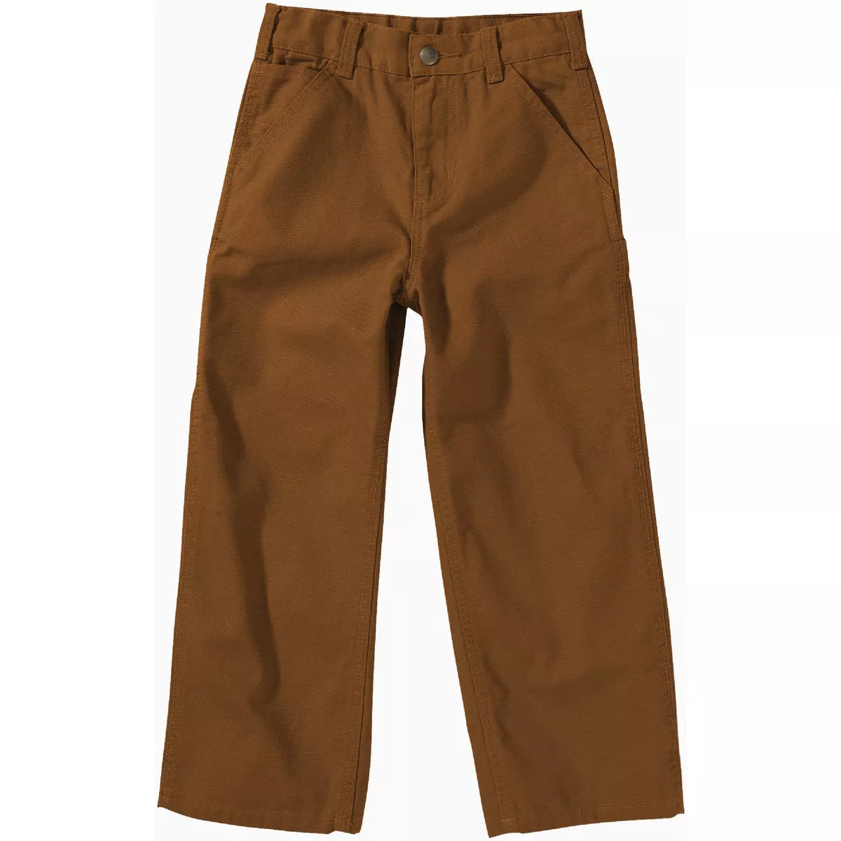 Carhartt Boys' 9M Brown Canvas Utility Boot-Cut Work Pant, Loose Fit