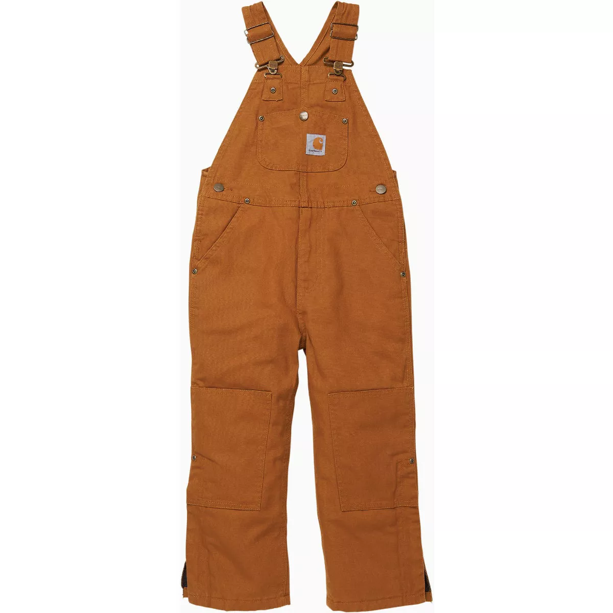 Carhartt Boys' 5 Brown Canvas Quilt Lined Bib Overall