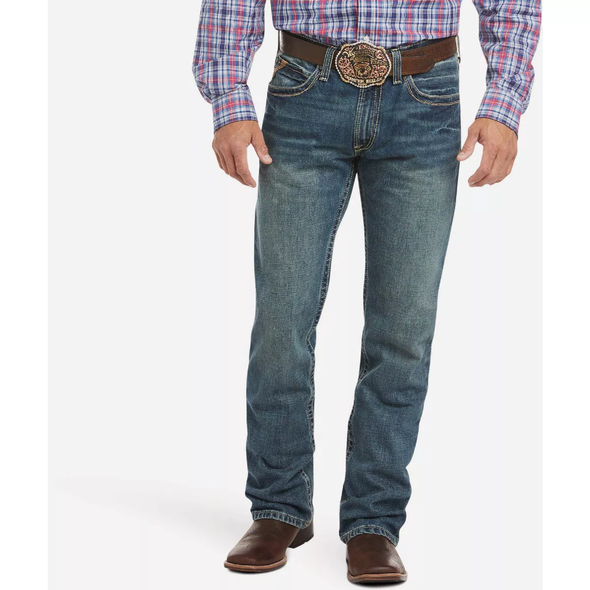 Ariat Men's 38x32 Gulch M4 Low Rise Boundary Boot Cut Jean, Relaxed Fit