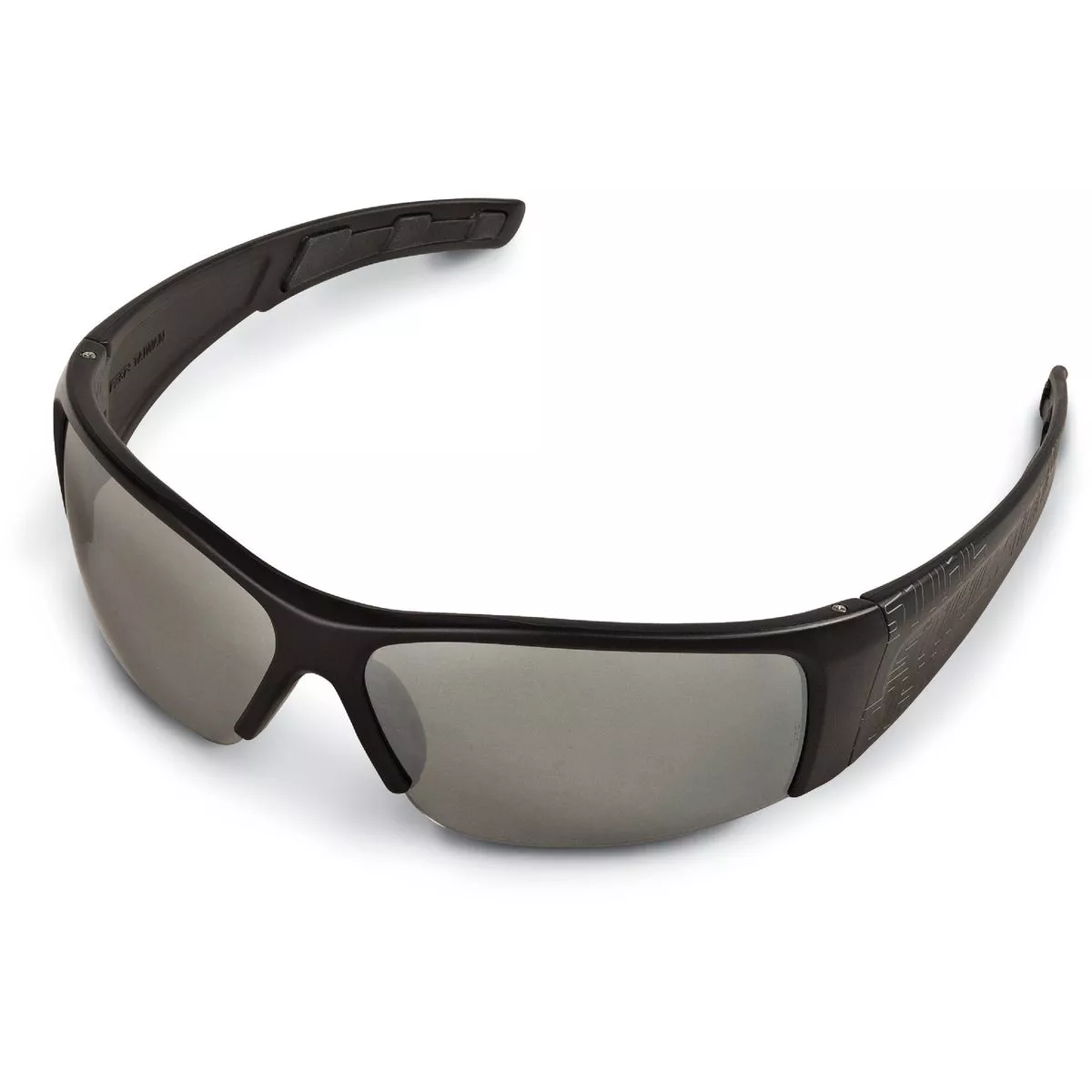 STIHL Black Wrap Black Frame Safety Glasses with Silver Mirror Lenses-