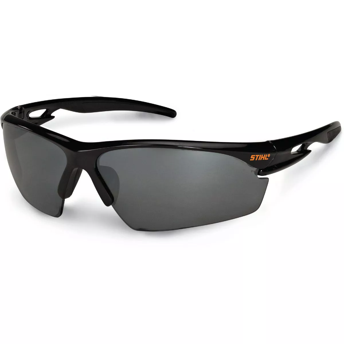 STIHL Black Work Black Frame Safety Glasses with Gray Lenses-