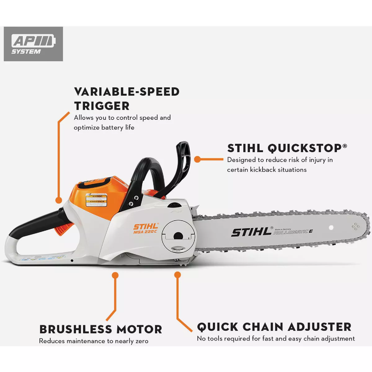 Stihl MSA 220 C-B 14 In. Cordless Chainsaw (Tool Only) - photo 2