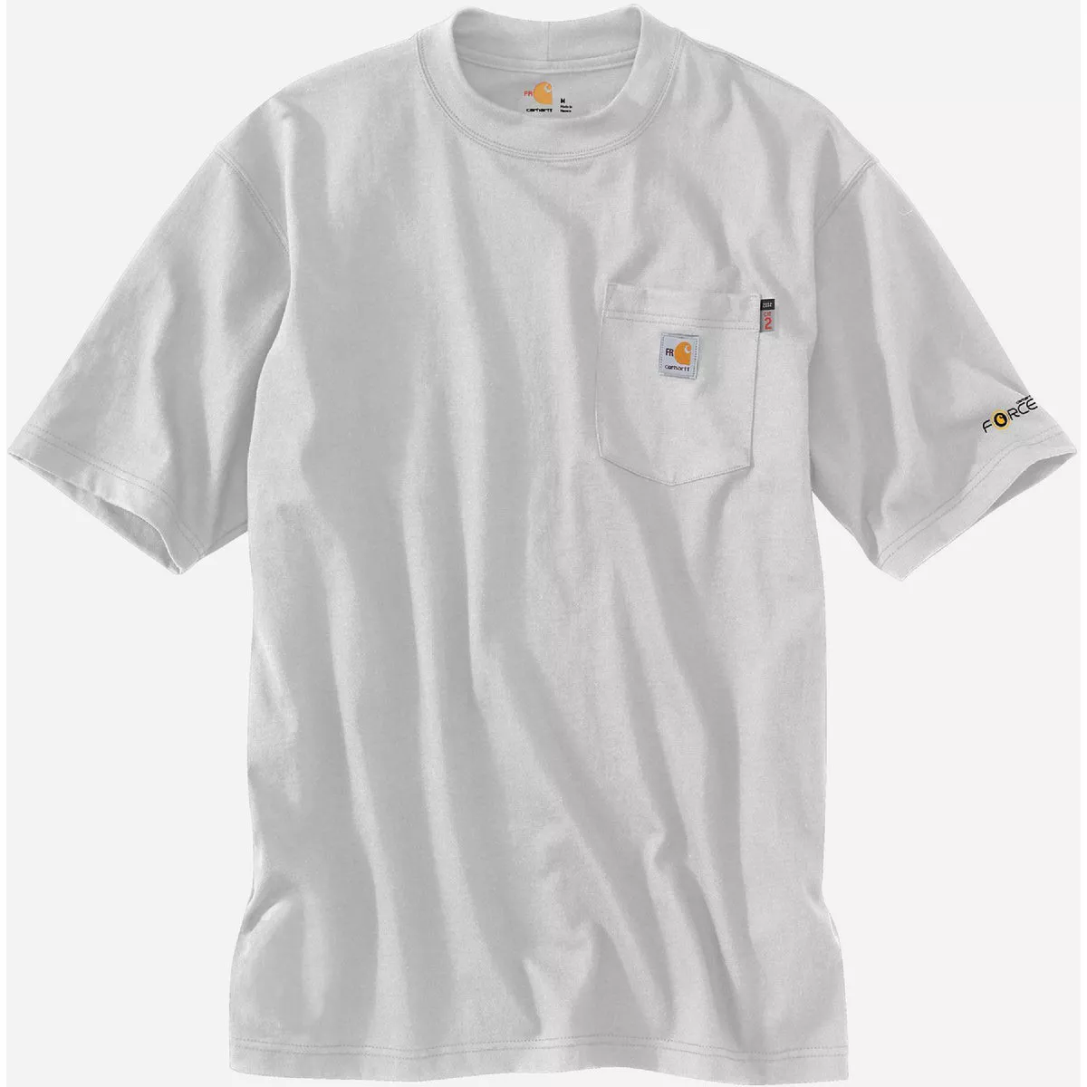 Carhartt Force Men's XL Regular Light Gray Short Sleeve Flame-Resistant Cotton T-Shirt