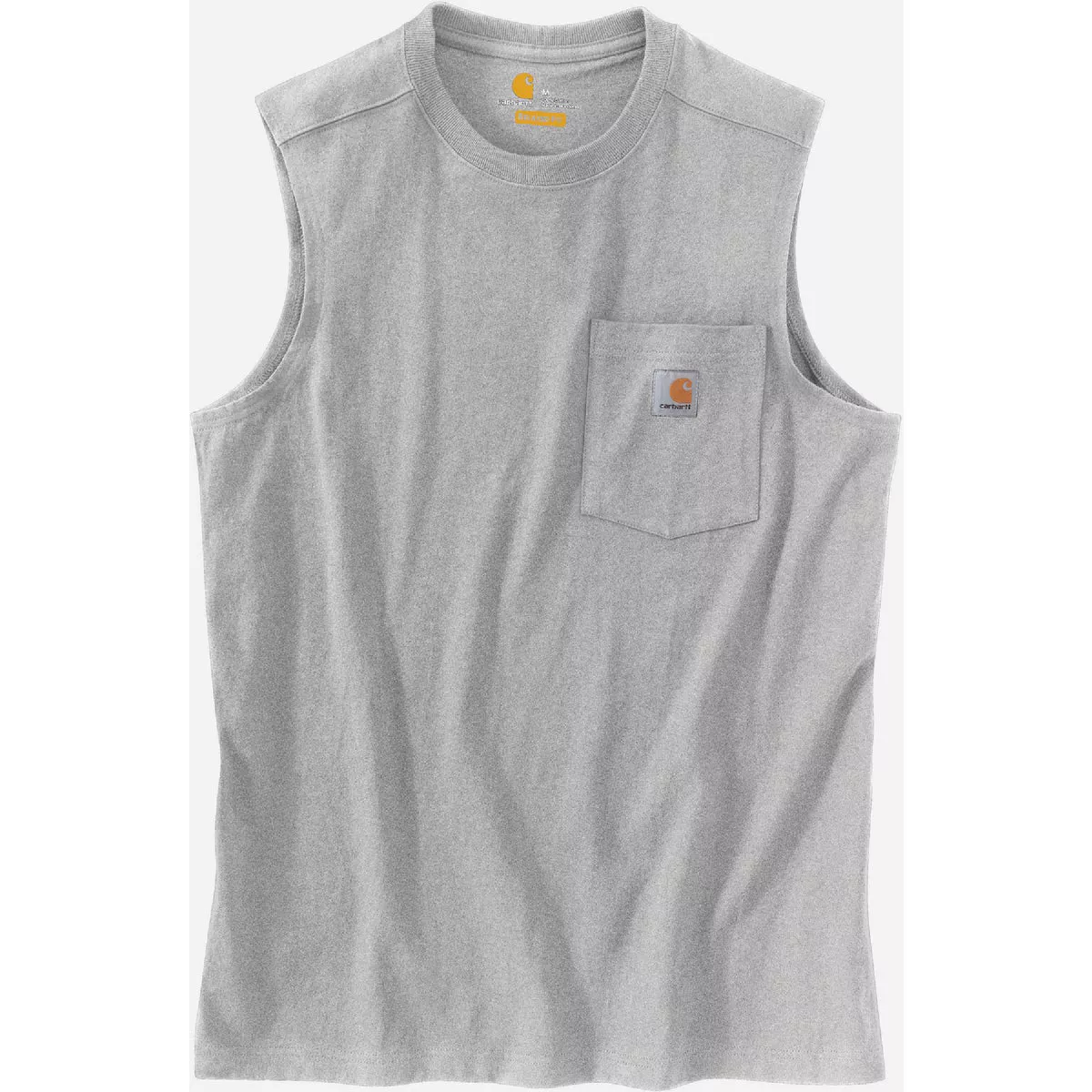 Carhartt Men's XL Regular Heather Gray Sleeveless Heavyweight Pocket T-Shirt, Relaxed Fit