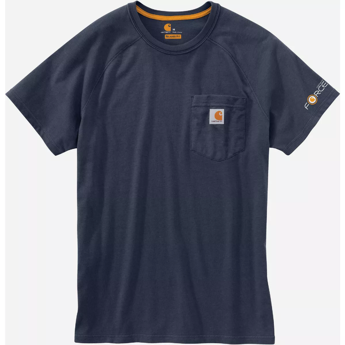 Carhartt Force Men's Small Regular Navy Short Sleeve Midweight Pocket T-Shirt, Relaxed Fit