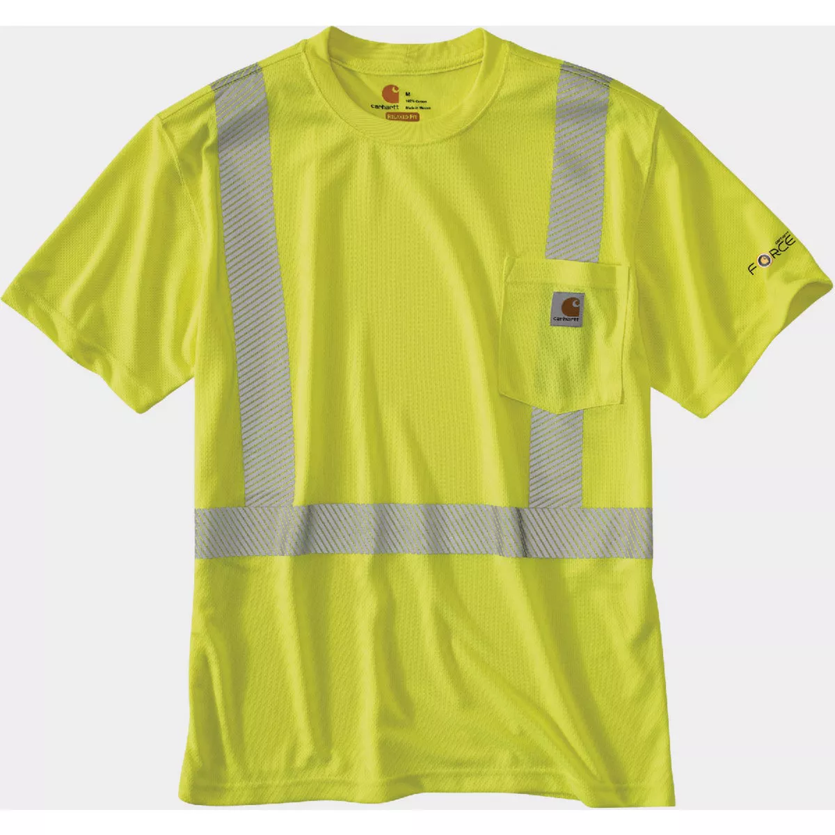 Carhartt Force Men's Class 2 2XL Regular Brite Lime High-Visibility Short Sleeve Safety T-Shirt-