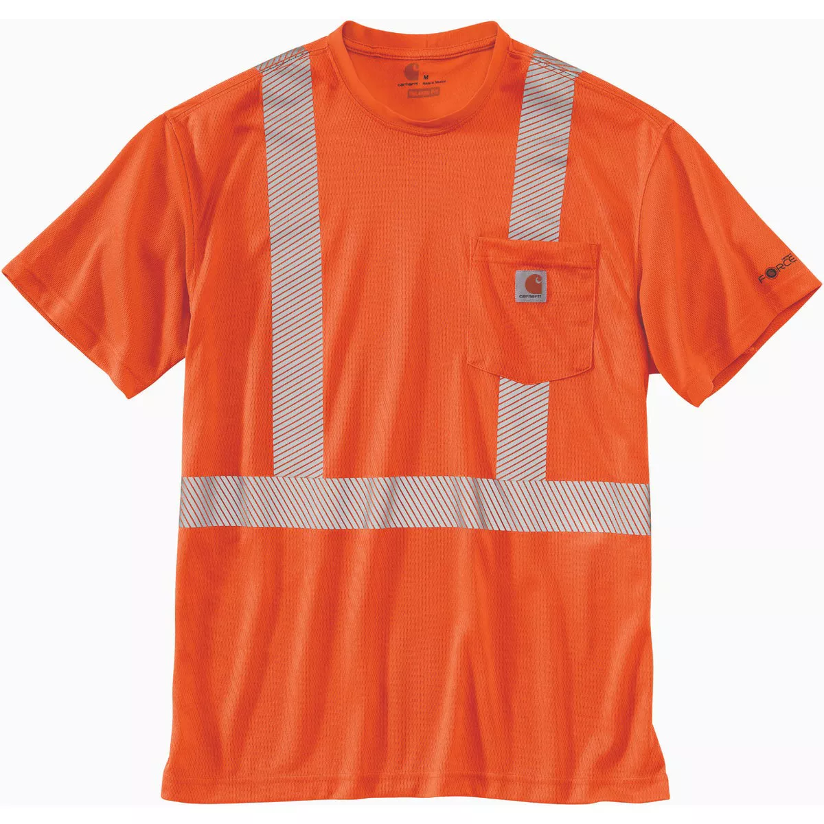Carhartt Force Men's Class 2 Large Regular Brite Orange High-Visibility Short Sleeve Safety T-Shirt