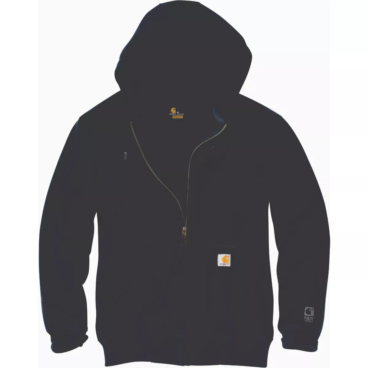 Carhartt Rain Defender Men's Tall New Navy 3XL Heavyweight Full Zip Hooded Sweatshirt, Loose Fit