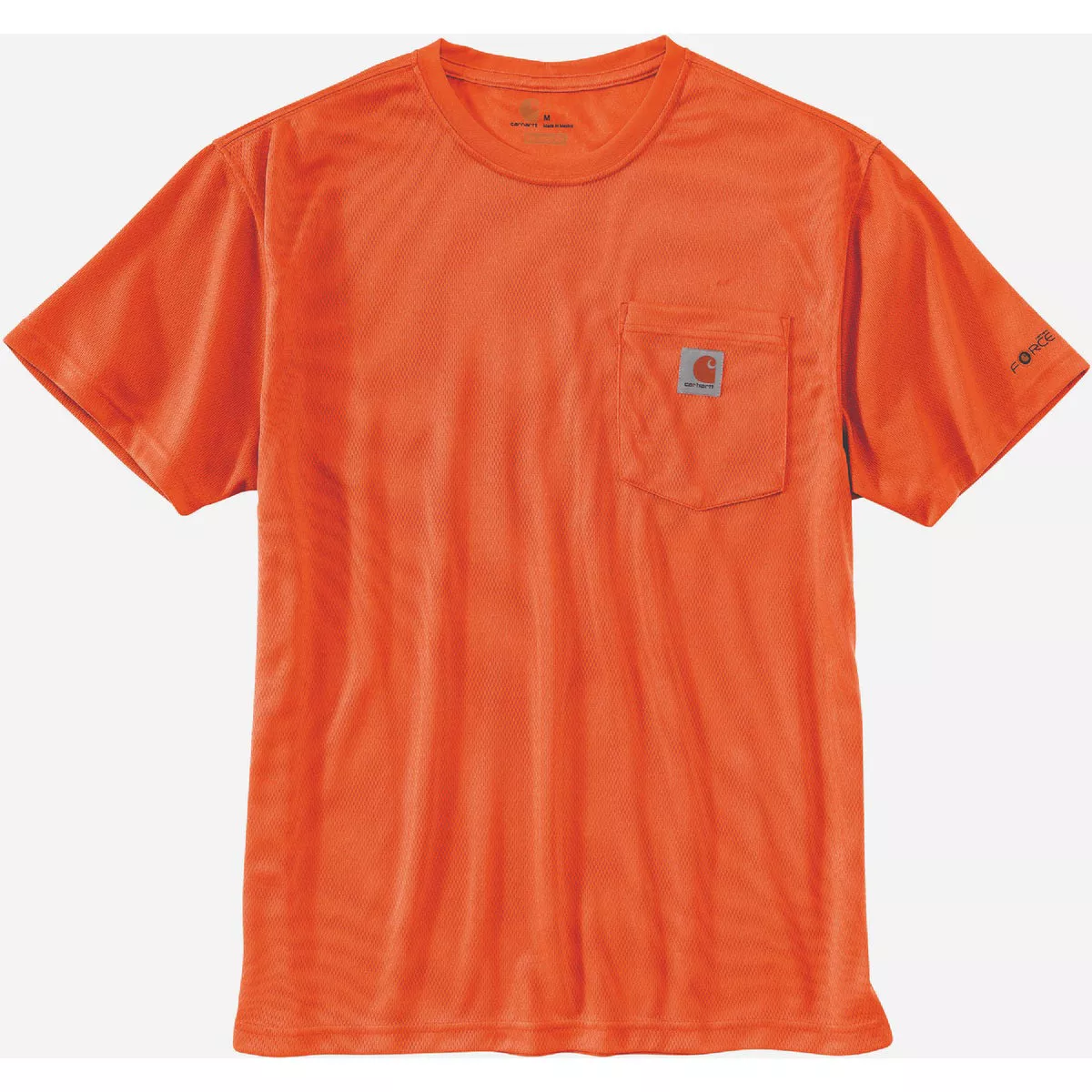 Carhartt Force Men's Small Regular Brite Orange Short Sleeve Color Enhanced T-Shirt, Relaxed Fit