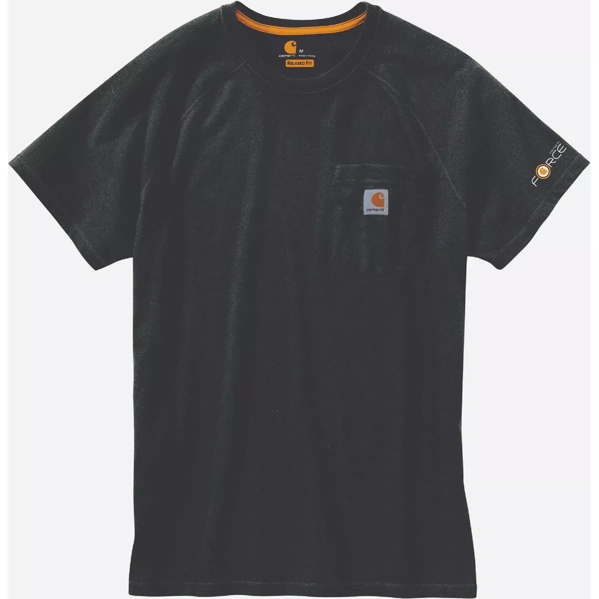 Carhartt Force Men's Large Regular Carbon Heather Short Sleeve Midweight Pocket T-Shirt, Relaxed Fit