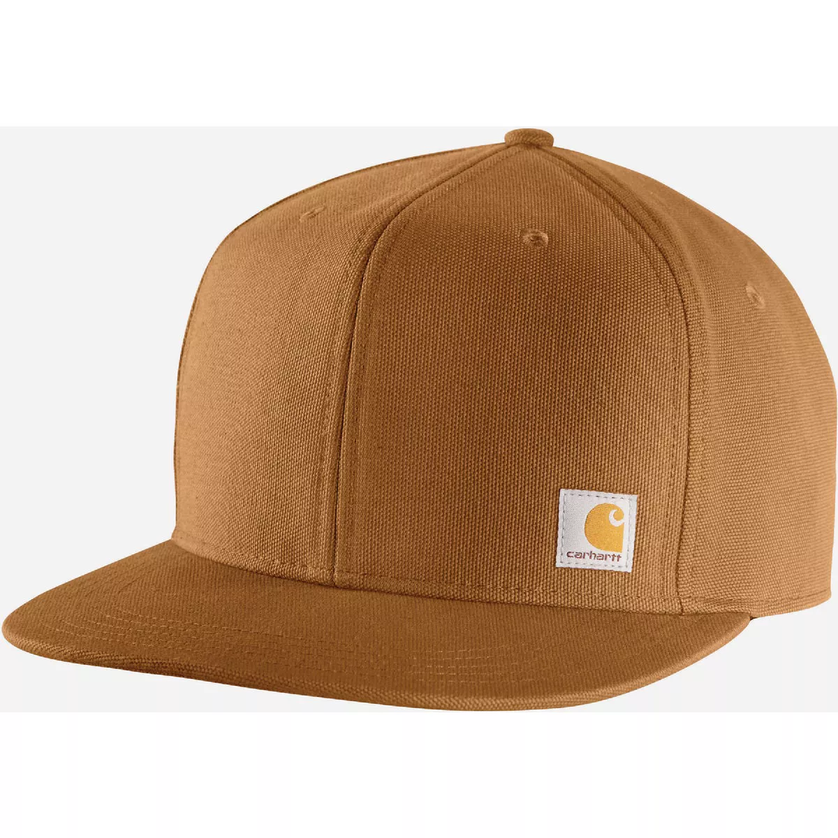 Carhartt Men's Firm Duck Flat Brim Cap, Carhartt Brown
