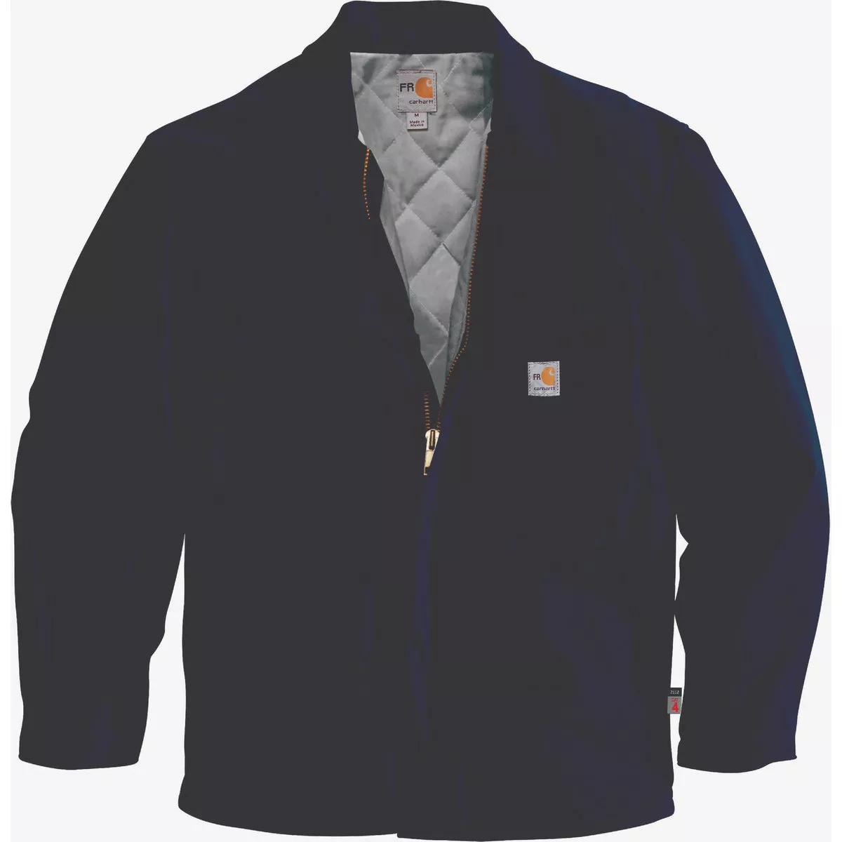 Carhartt Men's Medium Regular Dark Navy Flame-Resistant Duck Quilt-Lined Traditional Coat